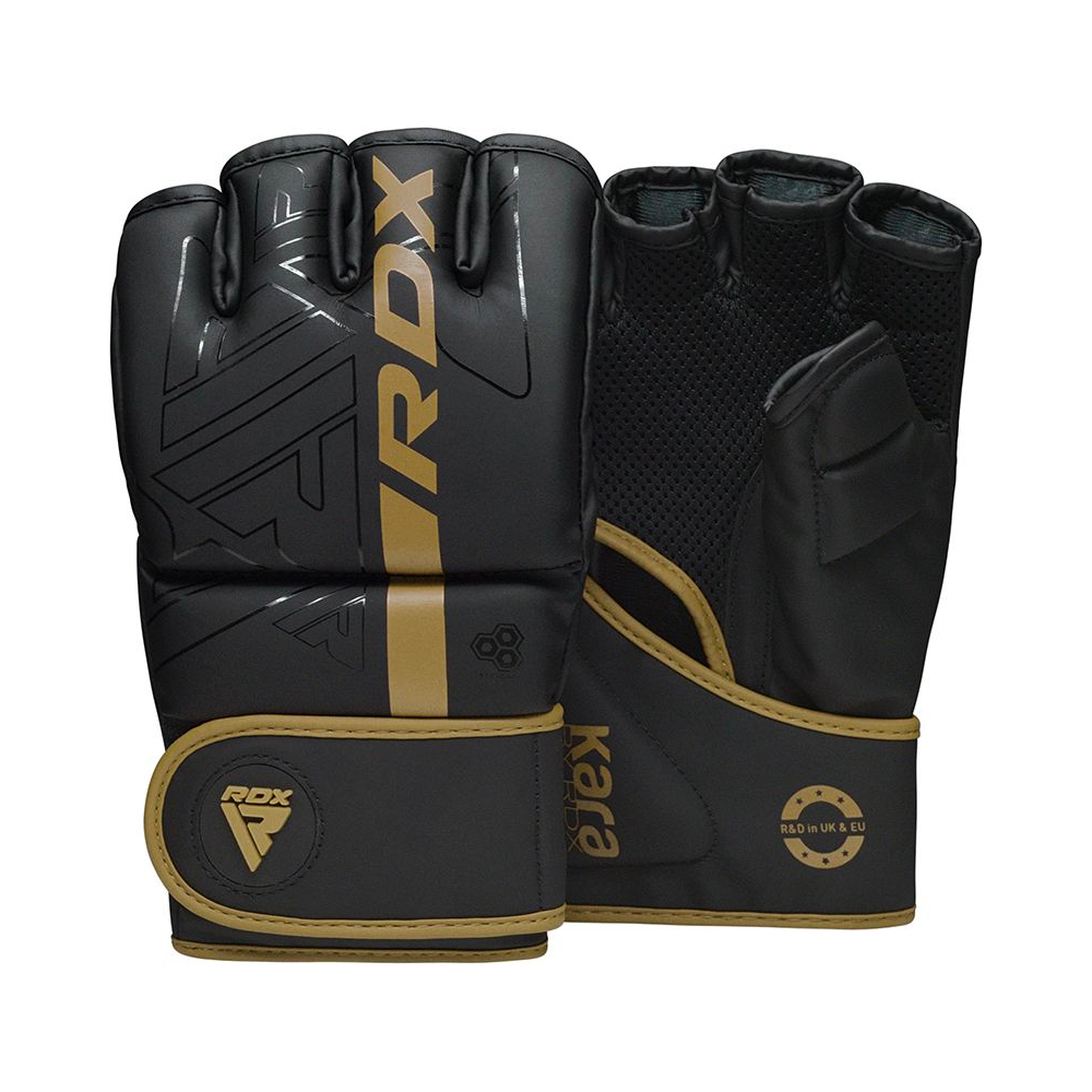 Rdx F Kara Mma Grappling Gloves Black Gold The Rep Stores