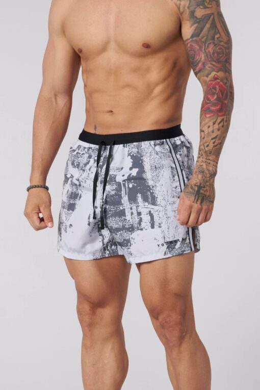 YLA 1051 - Ultra Running Shorts - Grey Glitch