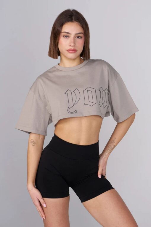 YLA W436 - Urban Crop Tee - Moonstone