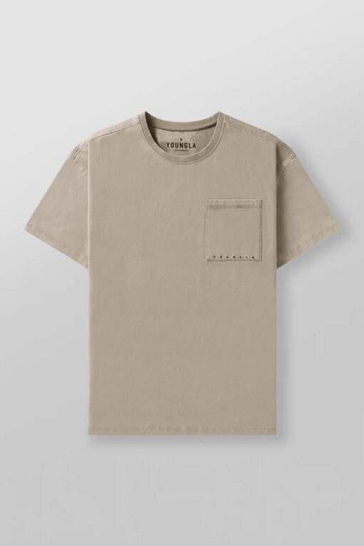 YLA 4035 - Tailored Pocket Tee - Beige Wash - Imagen 2