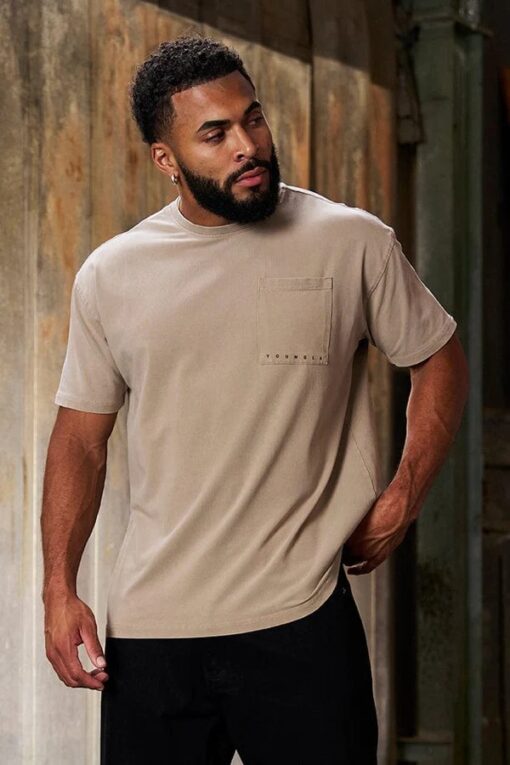 YLA 4035 - Tailored Pocket Tee - Beige Wash