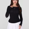 YLA W483 Marry Me top Black