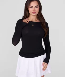 YLA W483 Marry Me top Black