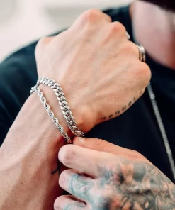 Alternative view of RGMNT The Rope Bracelet 5mm - Silver RG323