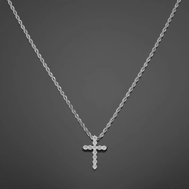 RGMNT Mini Iced Cross Pendant - Silver RG111S