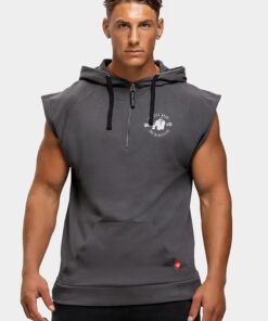 Alternative view of GW Huntley Sleeveless Hoodie Grey