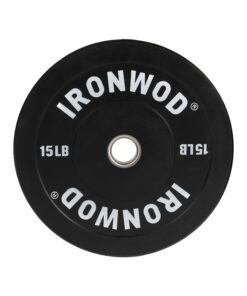 Iron Wod Bumper Plates Black 15 LBS (Par)