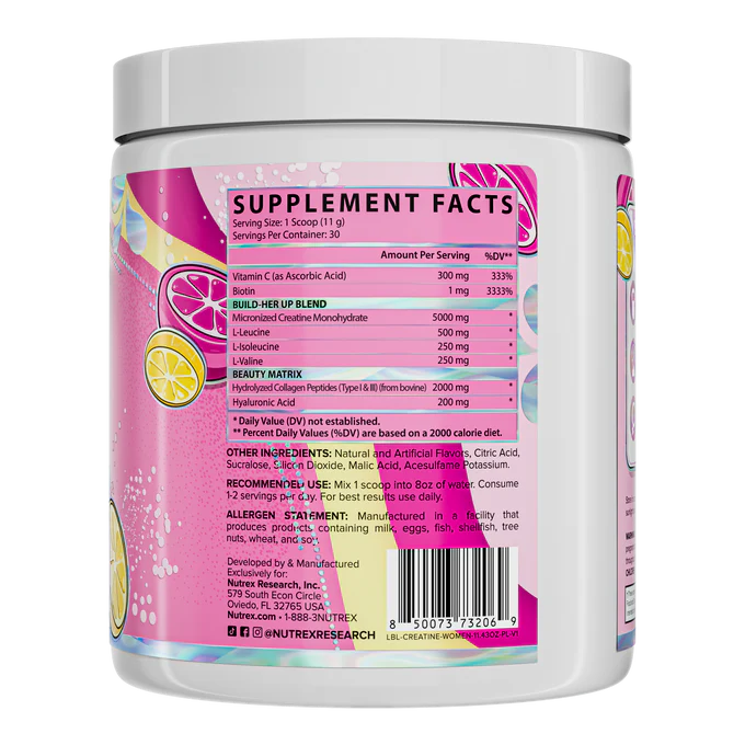Nutrex Creatina Women - Pink Lemonade - 30 SERV - Imagen 3