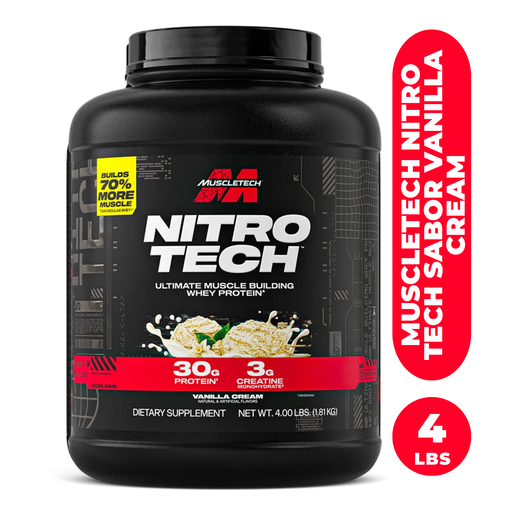 Muscletech Nitro Tech -Vainilla Cream - 4 LB