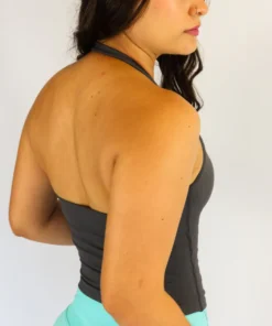 Alternative view of Blast Muse Halter Top Gray