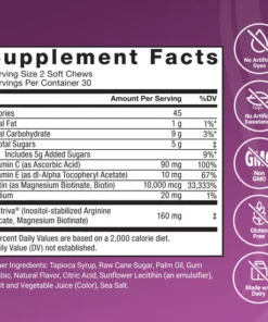 Alternative view of Force Factor HAIR GROWTH - 60 Gomitas