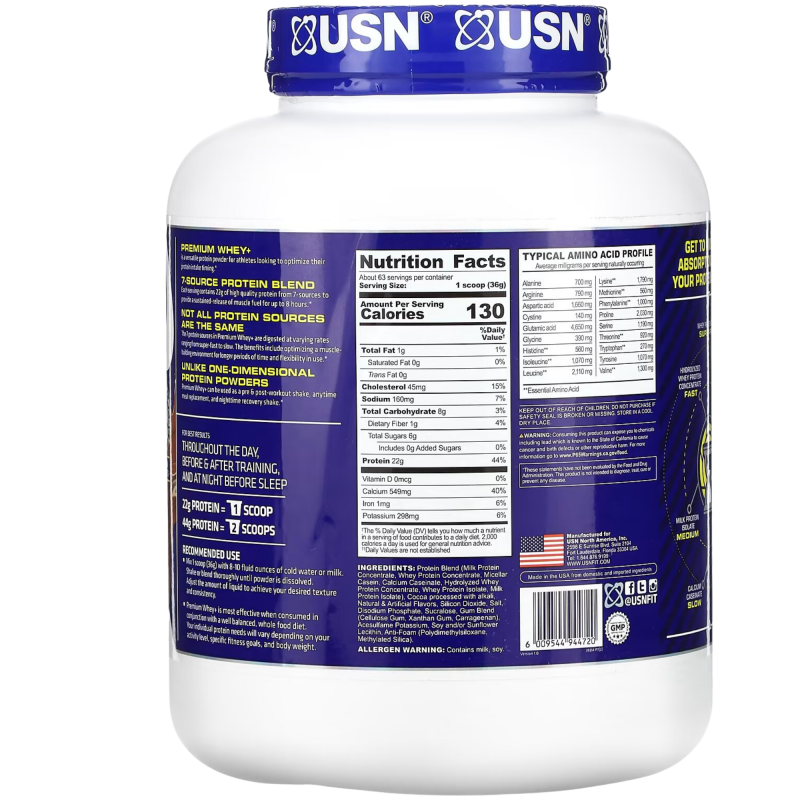 USN Premium Whey - Vainilla - 5LBS - Imagen 2