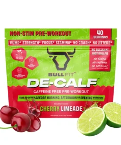 Bull Fit De-Calf Non-Stim Pre-Workout 40 Serv Limonada de cereza
