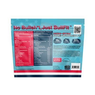 Bull Fit De-Calf Non-Stim Pre-Workout 40 Servidas- Helado - Imagen 3