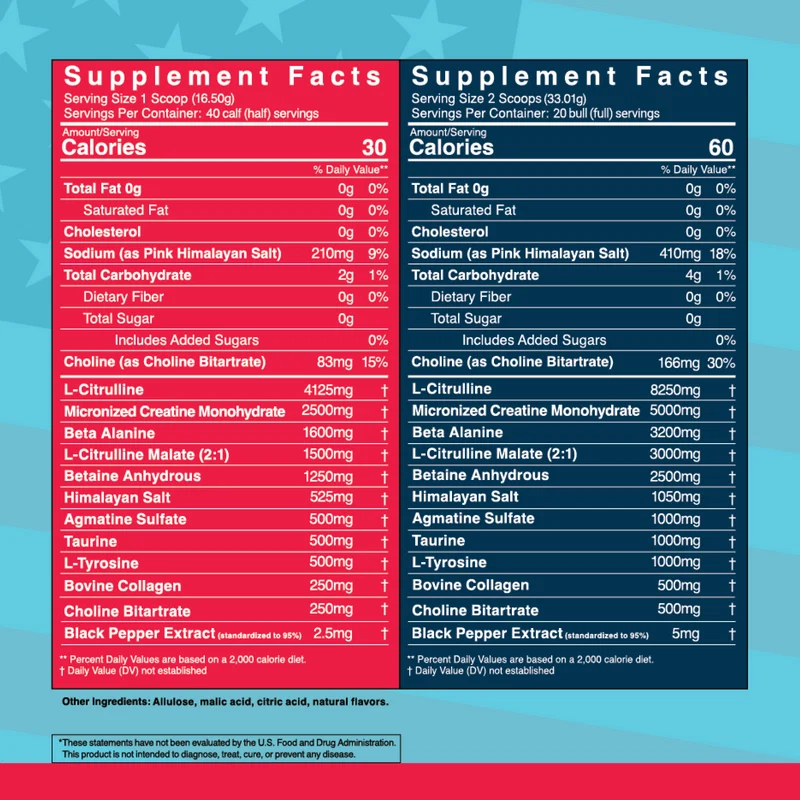 Bull Fit De-Calf Non-Stim Pre-Workout 40 Servidas- Helado - Imagen 2