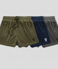 Gymreapers Core Skull Mesh Shorts - 3 Pack - Khaki Green/Navy/Storm
