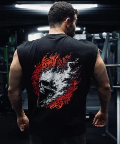 SC Cropped Tank Fire Head - Black