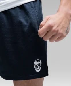 Alternative view of Gymreapers Core Skull Mesh Shorts- Navy