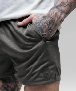 Alternative view of Gymreapers Core Skull Mesh Shorts- Storm