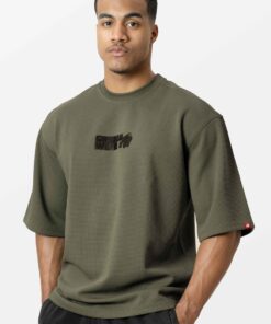 GW Idaho Oversized Waffle T-Shirt - Army Green