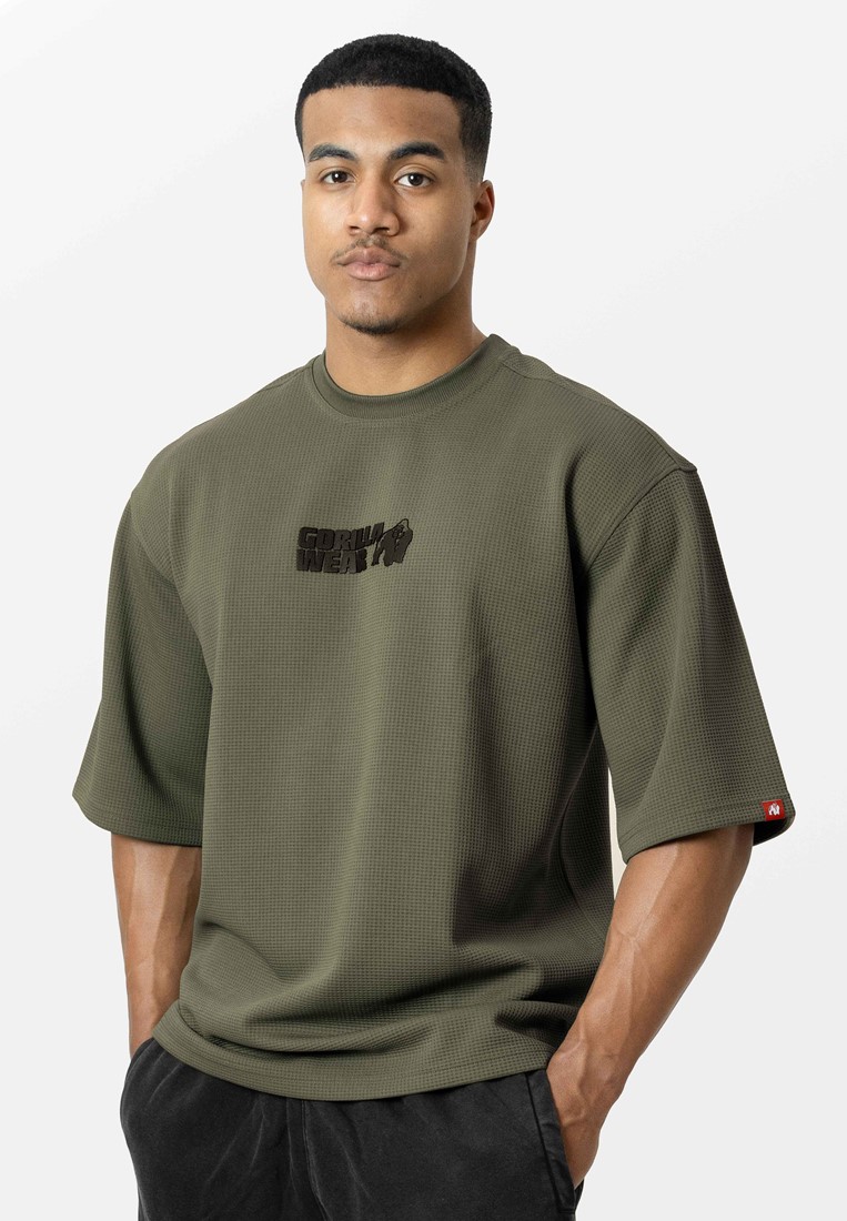GW Idaho Oversized Waffle T-Shirt - Army Green