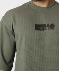 GW Idaho Oversized Waffle T-Shirt - Army Green - Imagen 3