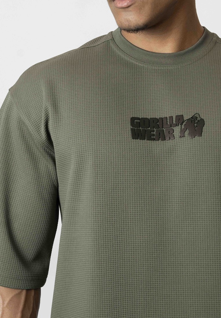 GW Idaho Oversized Waffle T-Shirt - Army Green - Imagen 3